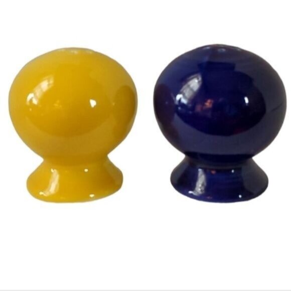 Fiesta CERAMIC Shaker Salt Pepper Daffodil Yellow Twilight Blue Fiestaware - Picture 2 of 9